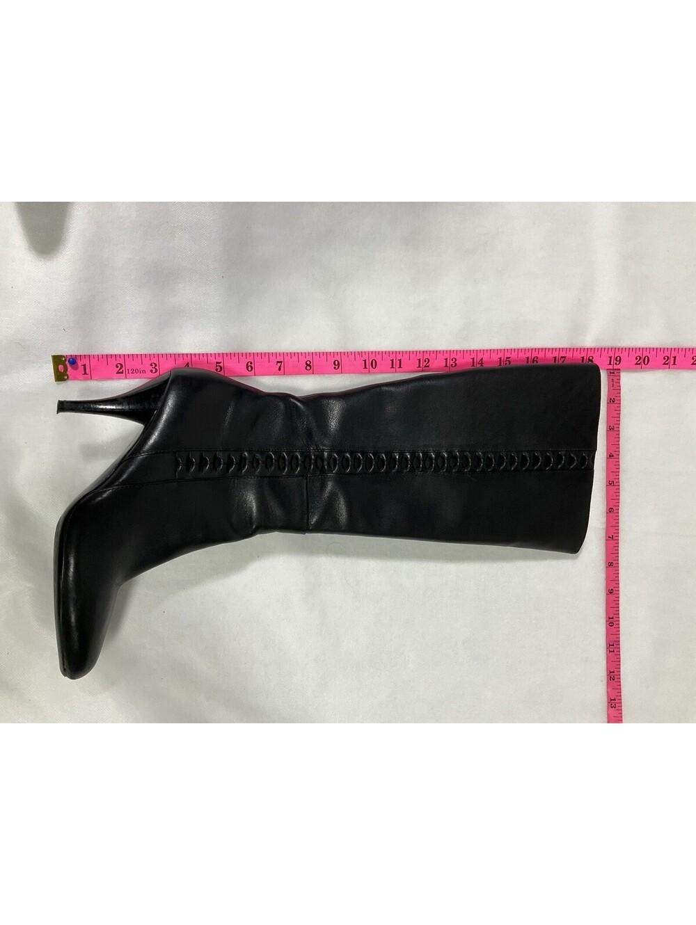 CARESSA High Quality Leather Knee Boots Black Size 6.5M - Picture 8 of 9